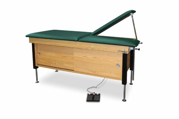 PROTEAM™ - 30"x78" Electric Hi-Lo Treatment Table with Split Leg and Sliding Cabinet Doors