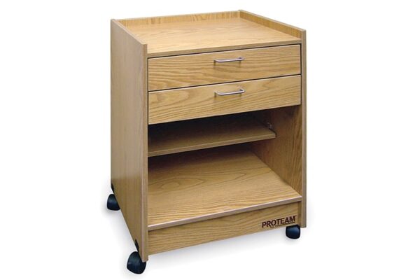 PROTEAM™ - 18"x24" Monster Cart with Double Drawers and Open Cabinet Storage