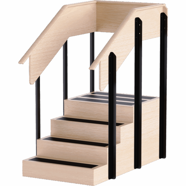 Timber 4-Step Straight Staircase with Platform